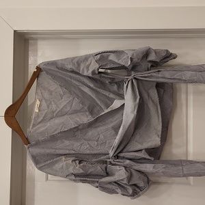 Striped cross over blouse